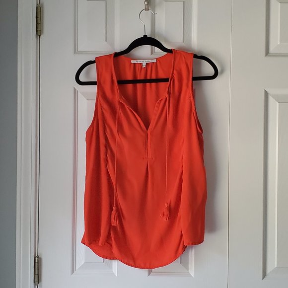 Collective Concepts Red/Orange Sleeves Top with Tassels - Picture 6 of 7